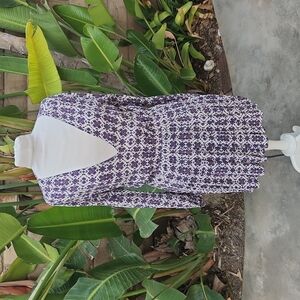 Brandy Melville small blue print long sleeve dress